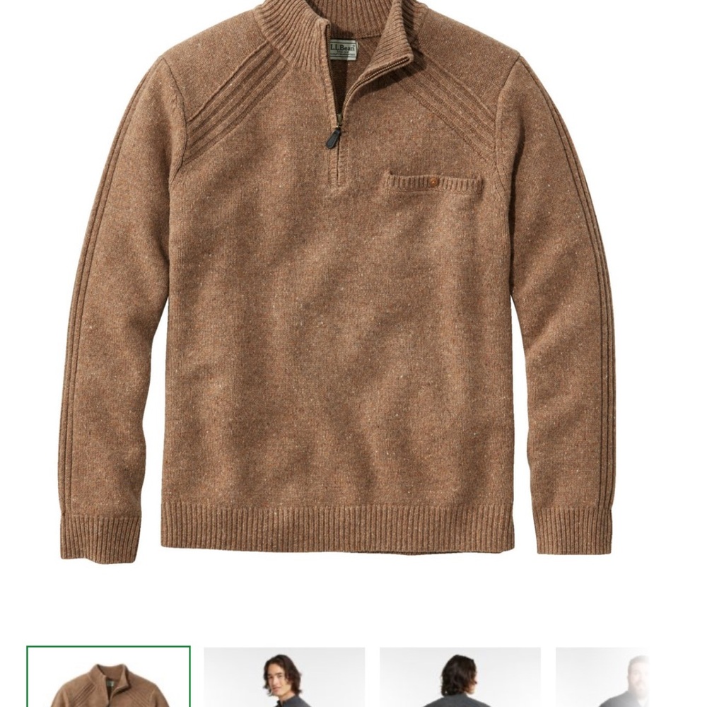 L.L. Bean Tan Zip-Up Sweater